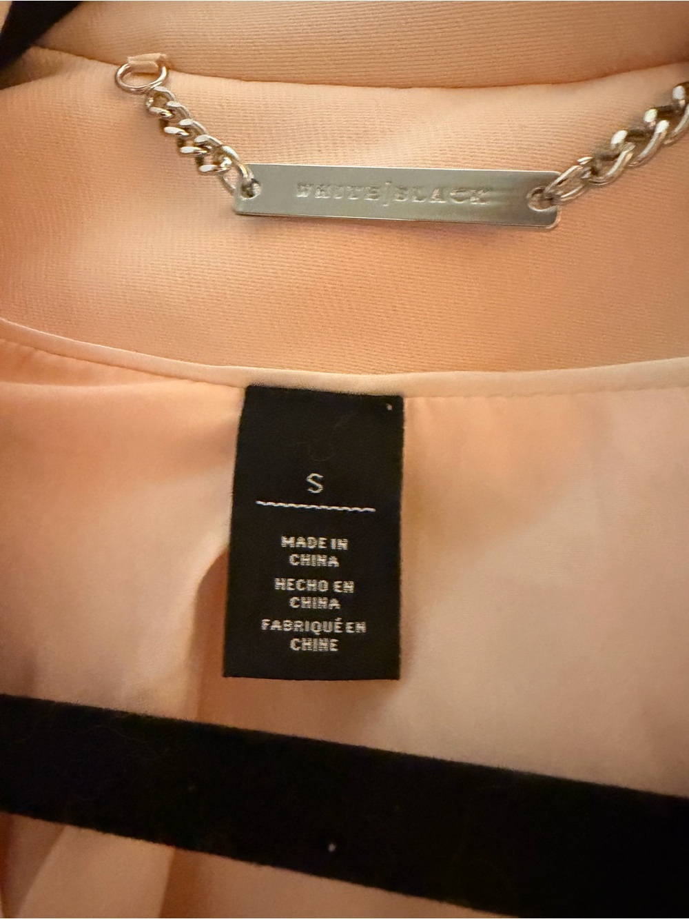 White House Black Market Peach Blush Coat with Chain Detail - Picture 6 of 7